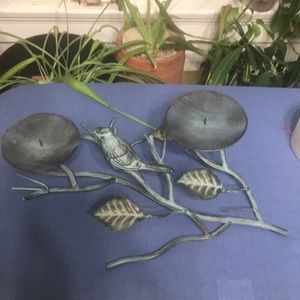Single bird candle holder